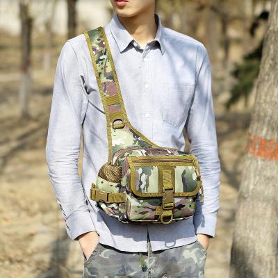 China Fashion Men's Leisure Waist Bag Camouflage Backpack Small Canvas Sports Waterproof Chest Bag Outdoor Cross Tactical Pussy Back Bag Custom for sale