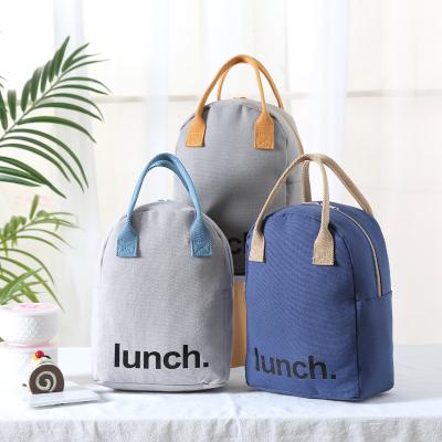 China 2022 Fashion Cotton Canvas Student Fashion Ladies Women Latest Eco-Friendly Hot Selling Reusable Tote Lunch Cooler Bag Insulated for sale