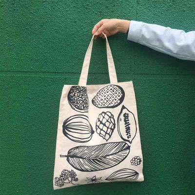 China Reusable Custom Logo Printed Women Ladies Large Capacity Shoulder Korean Cross - Body Bag Printing Factory Cotton Canvas Heavy Tote Bag for sale