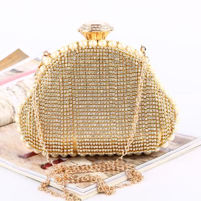 China Custom crystal lady gold crystal handbag lady muyer rhinestone wedding Fashoion rhinestone banquet purse party dinner clutch bridal clutch evening b for sale