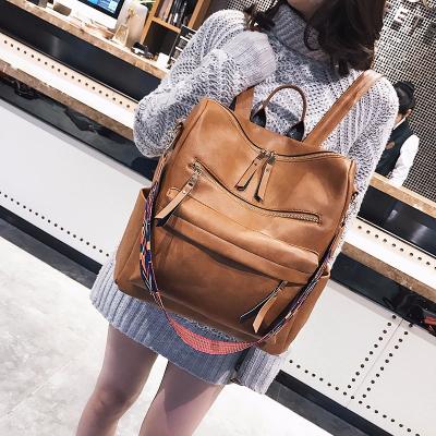 China Anti-theft mochilas de mujer escolares increasing school campus vintage retro travel PU sports leather casual backpacks school colleague for sale