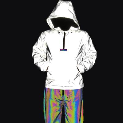 China Streetwear Jacket Anti-Wrinkle Hip Hop Jumper Night Running Outdoor Sports Clothing Reflective Hooded Tracksuit Men's Casual Sweatshirt Hoodie for sale