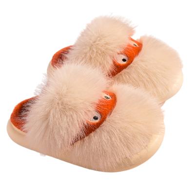 China New Design Wholesale Cheap Winter Kids Deodorization Boys and Girls EVA Deep Soled Plush Indoor Warm Slippers for Kids and Babies for sale