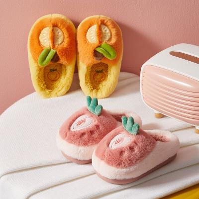 China Wholesale Cheap Children's Fart Winter Autumn Children's Fashion Wedge Slippers Deodorization Small Large Pineapple Home Cute Fruit Peach for sale