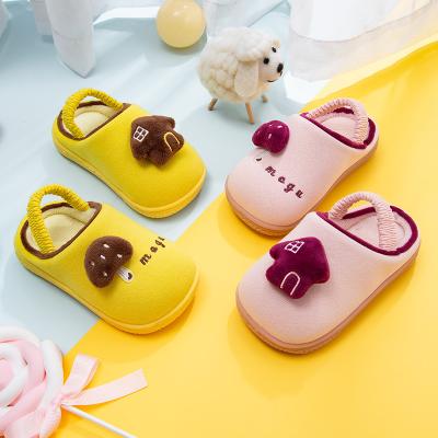 China New Children's Classic Cartoon Deodorization Mushroom Wear-resisting Hairy Fur Plush Shoes Sandals Slippers Wholesale For Kids Boys Girls for sale