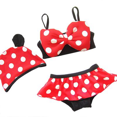 China Antibacterial Cartoon Antibacterial Slit Bikini Swimsuit Dancewear 3 Pcs Cartoon Dance Catwalk Children Swimwear Three-Piece Set for sale