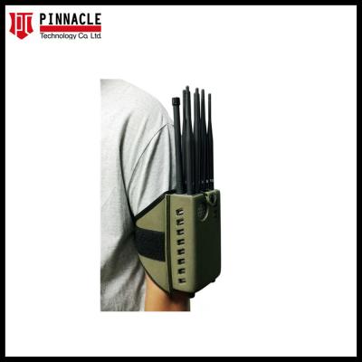 China 12CH Handheld Cellular Military Cell Phone Jammer VHF UHF Radio Signal Blocker for sale