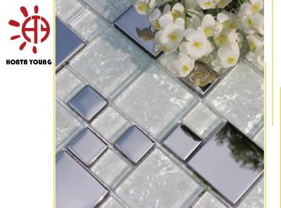 China HTY - TS 300 Classical Grey Glass Mix Ceramic Mosaic Tile - Classical Mosaic for sale