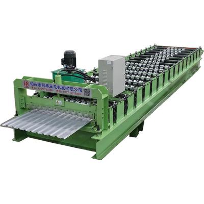 China Building Material Stores Rib Roof Forming Machine , Aluminum Roofing Sheet Making Machine for sale