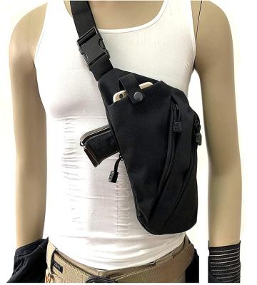 China Pocket Free Small Anti-theft Gun Phone Polyester Sling Soft Gun Chest Carry Bag For Outdoor Rise for sale