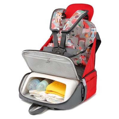 China Free Custom Multifunctional Water Resistant Baby Dining Safety Diaper Bag Chair Diaper Organizer Portable Chair For Travel Mom Maternity Bag for sale