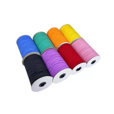 China Multi-colors Elastic Flat Rubber Band Customized Size Knitting Elastic Band For Clothes for sale