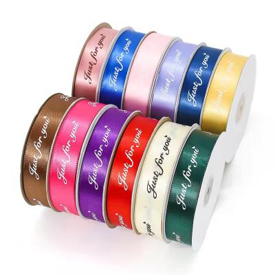 China Recyclable Satin Ribbon 100% Polyester Ribbon Soft Recyled Valentine's Day Love Ribbon For Packaging for sale