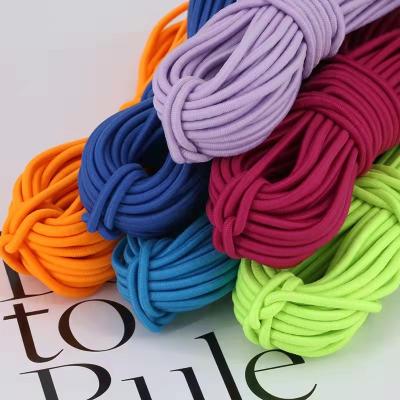 China 5mm 8mm 10mm DIY Suction Elastic Colorful Polyester Twine Elastic Round Yarn Elastic Rope for sale