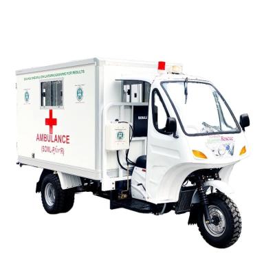 China Motorized Tricycles Emergency Vehicles 250CC Motos Ambulance Tricycle for Adult Big Wheel for sale