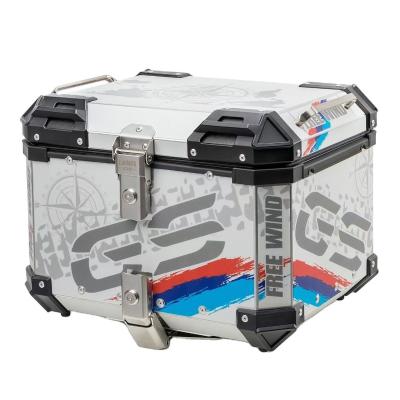 China 45L Silver Aluminum Alloy Motorcycles Tail Box Waterproof Rear Box for and Retail for sale