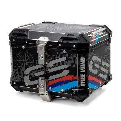 China 45L Motorcycle Top Box Trunk Helmet Storage Box General Aluminum Alloy Hot Inter Item for sale