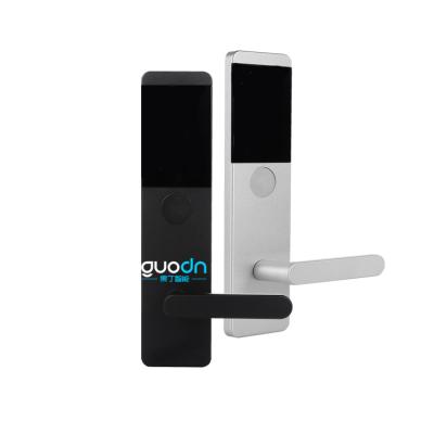 China Alluminum Alloy Apartment Door Handle Smart Tuya TT Lock Digital Code Smart Hotel Residence Password Card Key Lock for sale