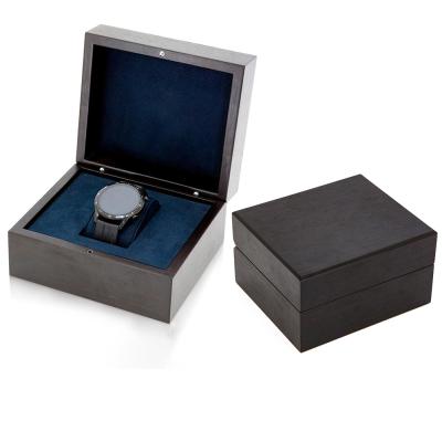 China VDEAR Quality Wooden Single Logo Matte Black Luxury Single OEM Watch Box Custom Wooden Packaging For Watch for sale