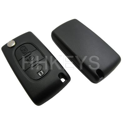 China Plastic+Metal 3 Buttons Car Key Flip Remote Key Shell No Logo Shell No Logo (Light) for sale