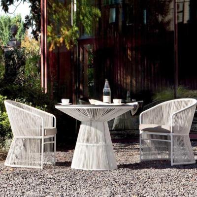 China Modern Wicker Garden Set Rattan Dining Round Table And Chair Sets for sale