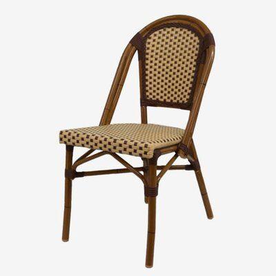 China Modern Modern Outdoor Leisure Furniture Armless Cafe Dining Bar Chairs Rattan Stacking Chair for sale