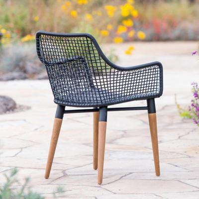 China Custom Legs Indoor and Outdoor Gray Rattan Chair Modern Outdoor Garden Teak Leisure Furniture for sale