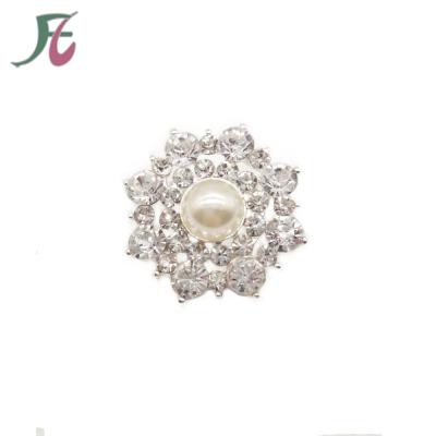 China Bags 40cm Elegant Rhinestone Pearl Brooch Pin Wedding Bridal Rhinestone Brooch Wholesale for sale