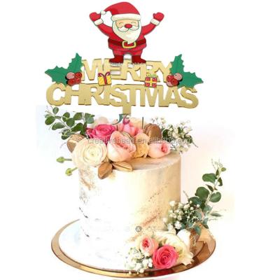 China Happy New Years Cake Topper Christmas Tree Decoration Cake Topper Acrylic Cake Topper For Party Supplies Gifts for sale