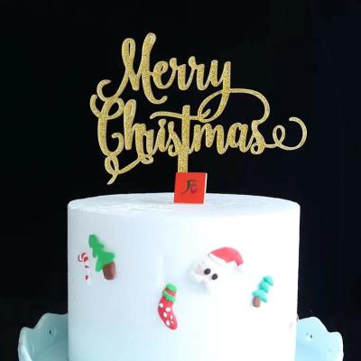 China Cake Decorating Happy New Year Party Supplies Cake Topper For First Christmas Baby Merry Christmas Ornament for sale