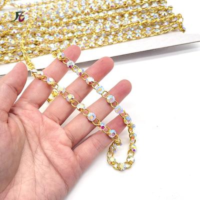 China Brass Rhinestone Cup Bags Chain For Gold ab Crystal Glass Rhinestone Trim Jewelry Garment Decoration Accessories for sale