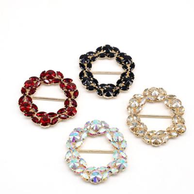 China Bags High Quality Round Shape Diamante Rhinestone Buckle For Shoes Garment Accessory for sale