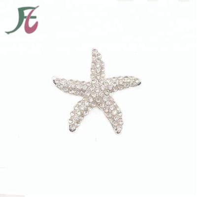 China Hot Sale Starfish Starfish Rhinestone Buckle Silver Rhinestone Slider Ribbon Buckles For Dresses for sale