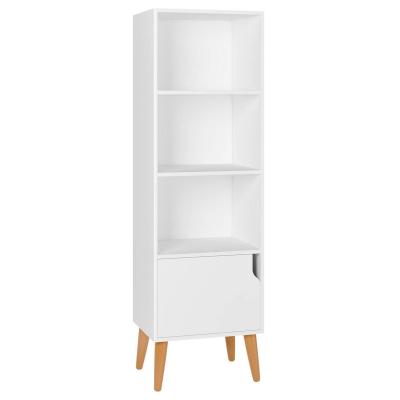 China Crafts Fully Collected 4 Cube Shelf Storage Unit Wood Free Standing Cabinet Display Shelves Organize With Door Legs White for sale