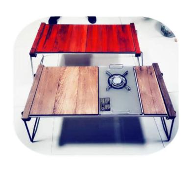 China Fold Available By Folding Camping Outdoor Table Black Walnut Nature Solid Wood Color for sale