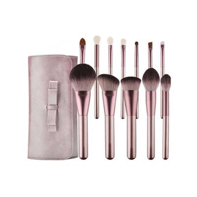 China High Quality Durable Wholesale 12pcs Custom Logo Private Label Cosmetic Makeup Brush Set With PU Bag Makeup Brushes for sale