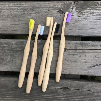 China Custom Logo Wholesale Hotel Natural Customizable Bamboo Toothbrush Eco Friendly Light And Comfortable Handle for sale