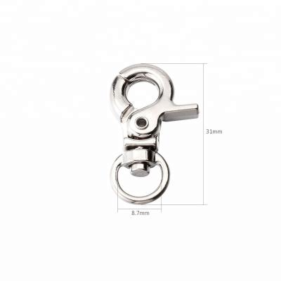 China Zinc Alloy 31mm Metal Snap Hook For 8.7mm DIY Key Chain Strapping Accessories Swivel Snap Hook Bs06ys03-8.7 for sale