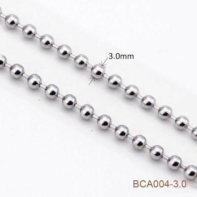 China Necklace Fashion Metal Steel Ball Stainless Steel Ball Chain 3mm for sale