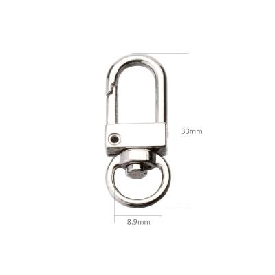 China Wholesale 33mm Metal Nickel Plated Zinc Alloy Swivel Snap Hook For Tying Key Chain DIY Accessories Bs18ys03 1000pcs for sale