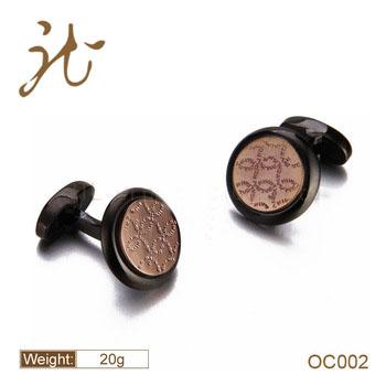 China Fashion and Simple and Beautiful Fashion Check Stainless Steel Cufflink for sale