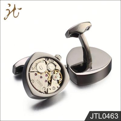 China Factory Supply Wholesale Copper Sliver Watch Movement Cufflinks for sale