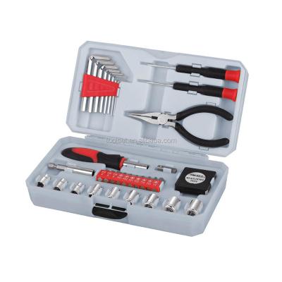 China High Quality Home Use Tool Kit 35pcs Plastic Organized Tool Box Packed Household Tools, Hot Sale Tool Kit for sale