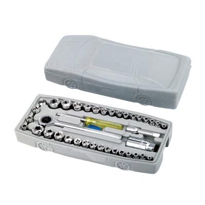 China Popular auto repair socket wrench, hand wrench tool kit 1/4 inch 3/8 inch socket set for sale