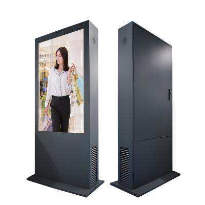 China 55 Inch Outdoor Floor Standing Outdoor Signage Totem LCD Digital Advertising Kiosk for sale