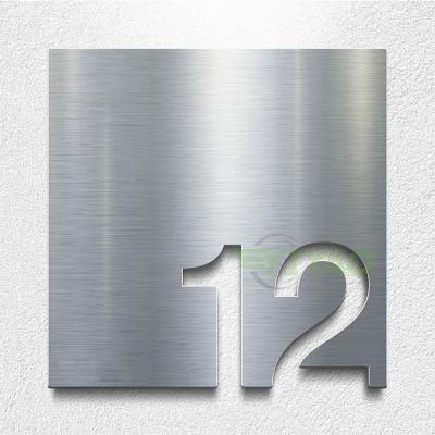 China Modern Name Plates Laser Cut Home Room Metal Door Number Sign Plate for sale