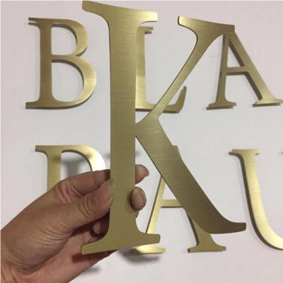 China YIYAO Real Estate/Store/Building/Office Flat Cut Metal Brushed Stainless Steel Letters for sale