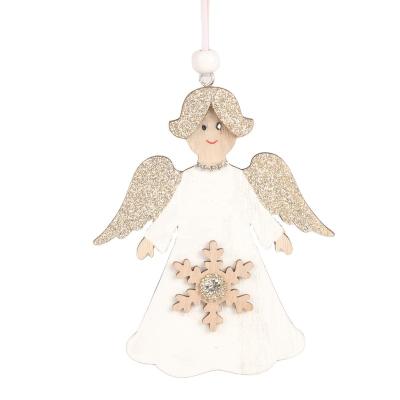 China Wooden Christmas Angel Hanging Christmas Wooden Decoration Ornaments for sale