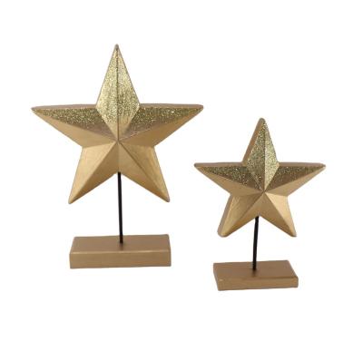 China Wooden Wooden Star Holding Ornament Indoor Craft Wood Christmas Decoration for sale