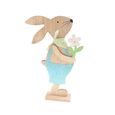 China Kids Wooden Wooden Gifts Rabbit Easter Crafts Home Ornament for sale